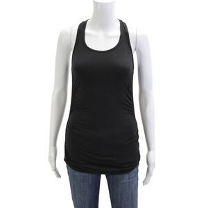 Equinox Women Basic Black Cotton Blend Sleeveless Round Neck Tank Size XS